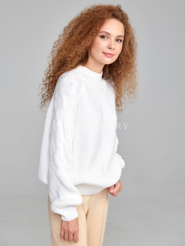 Женский вязаный свитер оверсайз, джемпер